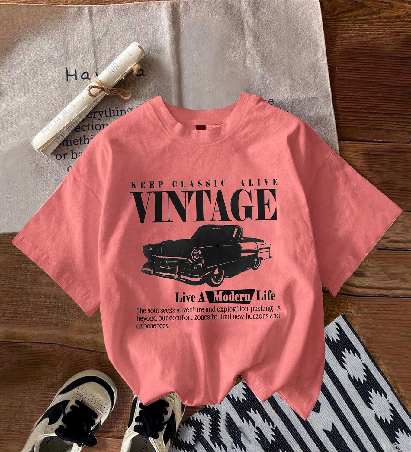 Women's Oversized Printed Cotton T-Shirt - Image 16
