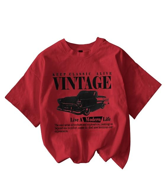 Women's Oversized Printed Cotton T-Shirt - Image 36