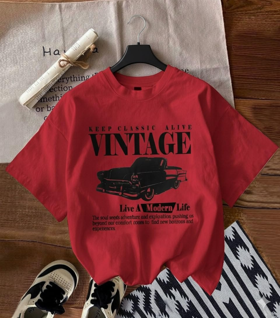 Women's Oversized Printed Cotton T-Shirt - Image 37
