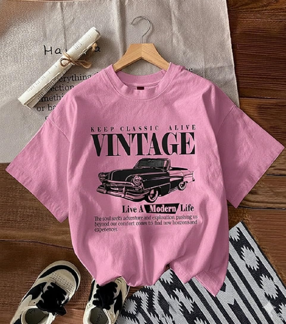 Women's Oversized Printed Cotton T-Shirt - Image 41