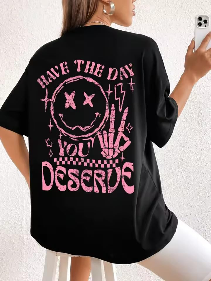 Women's Oversized Printed Cotton T-Shirt - Image 56