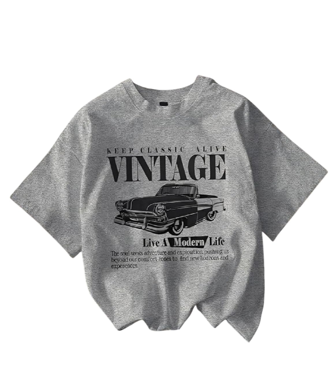 Women's Oversized Printed Cotton T-Shirt - Image 70