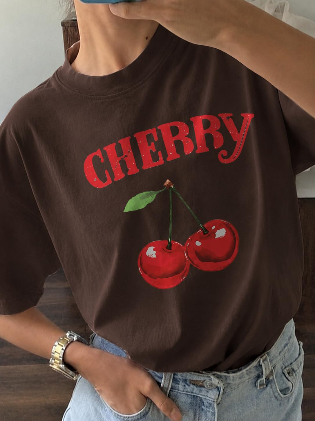 Women's Oversized Casual Print T-Shirt - Image 9