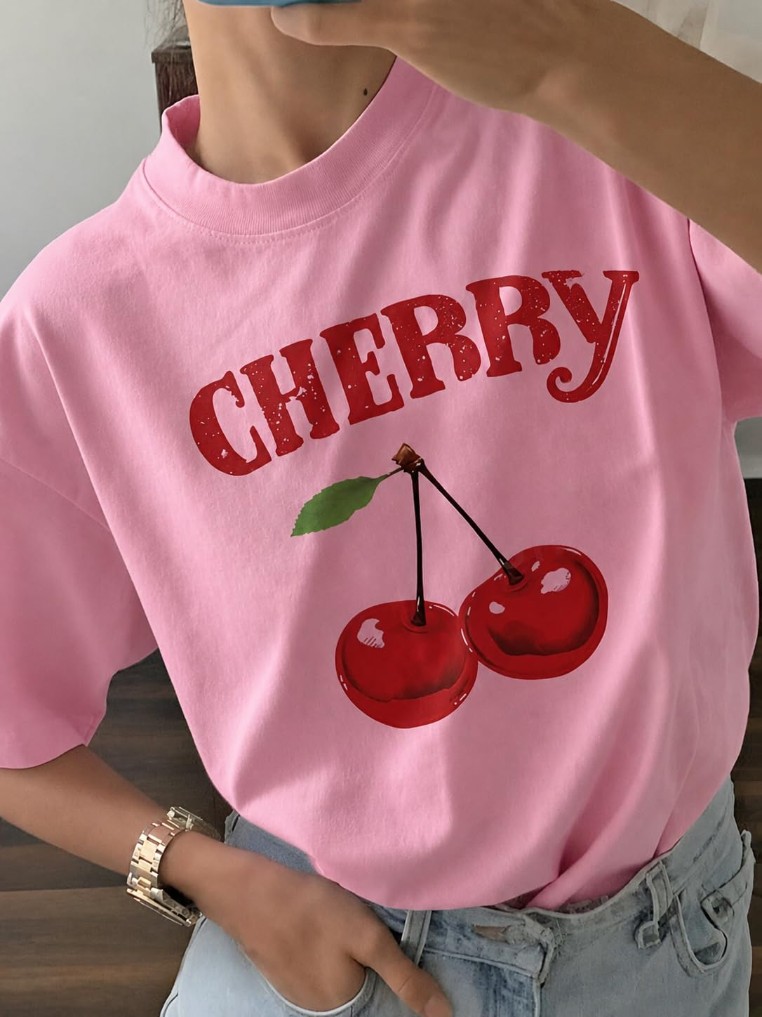 Women's Oversized Casual Print T-Shirt - Image 34