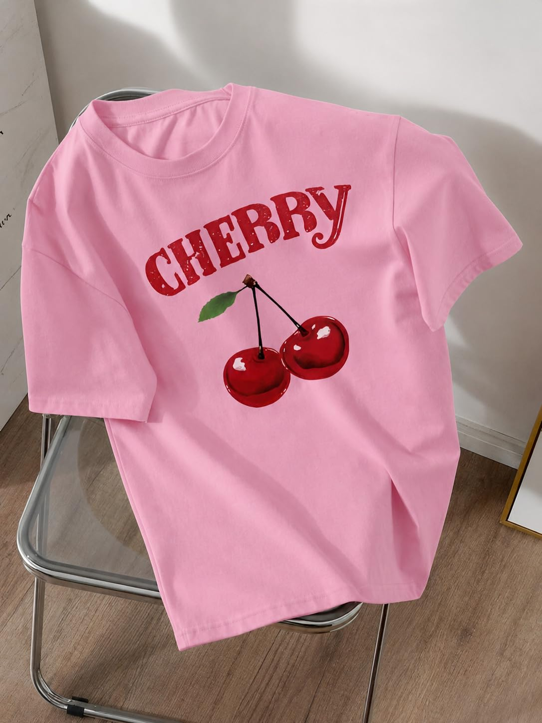 Women's Oversized Casual Print T-Shirt - Image 36