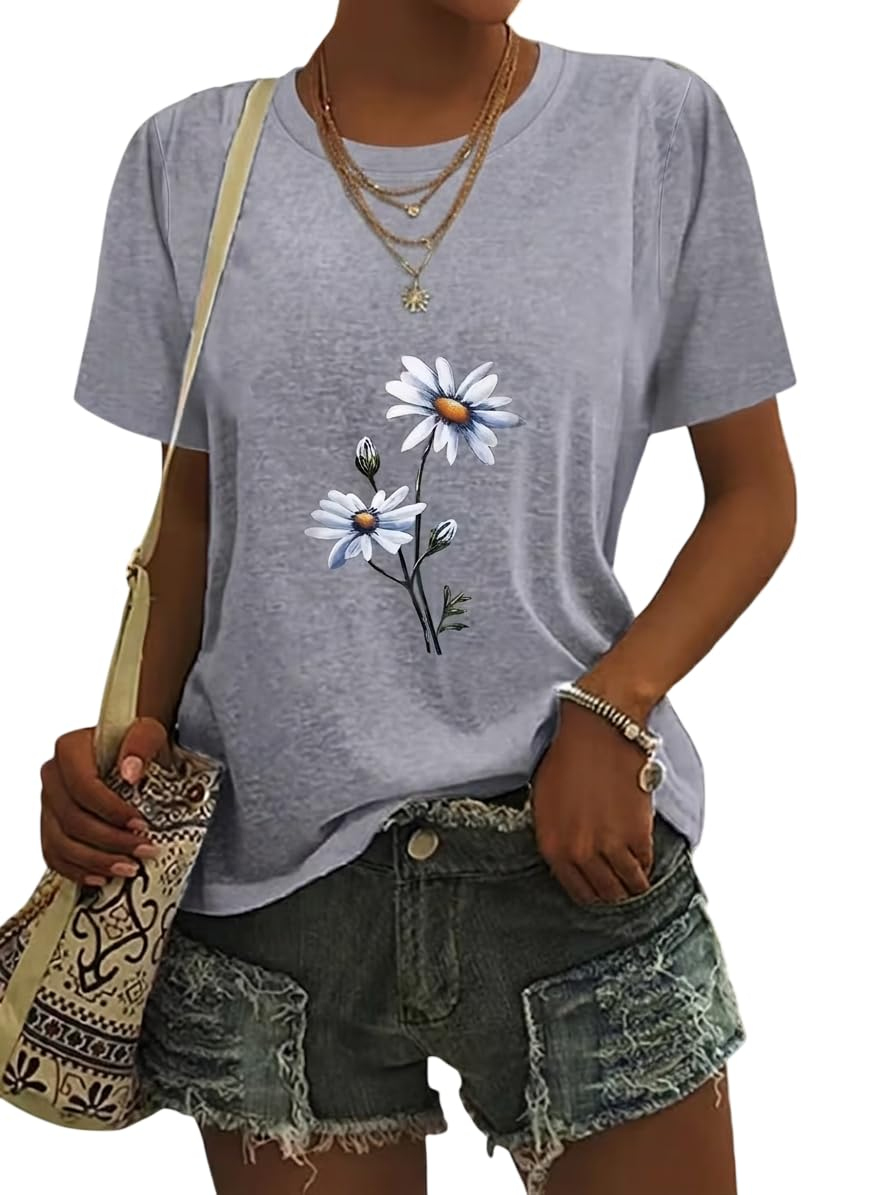 Women's Oversized Casual Print T-Shirt - Image 63