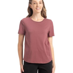 Women's Curved-Hem Cotton T-Shirt