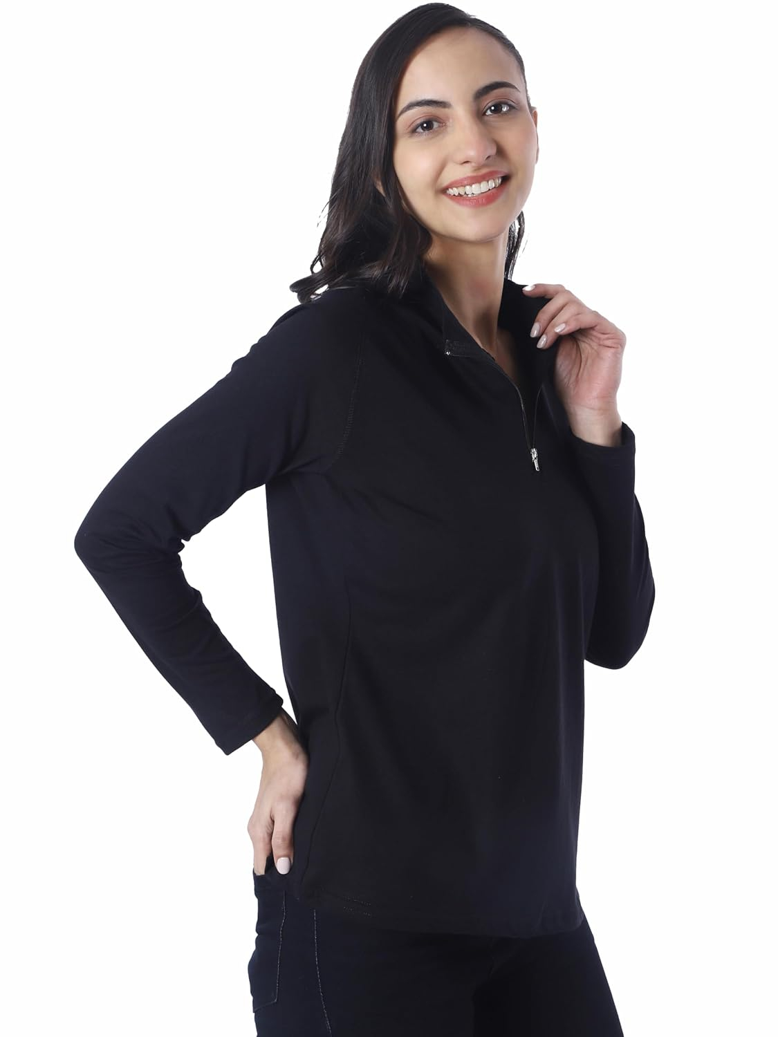 Women's Full-Sleeve Zip-Front T-Shirt - Image 4