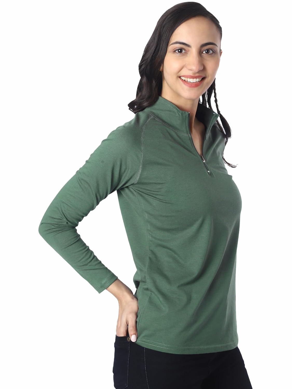 Women's Full-Sleeve Zip-Front T-Shirt - Image 12
