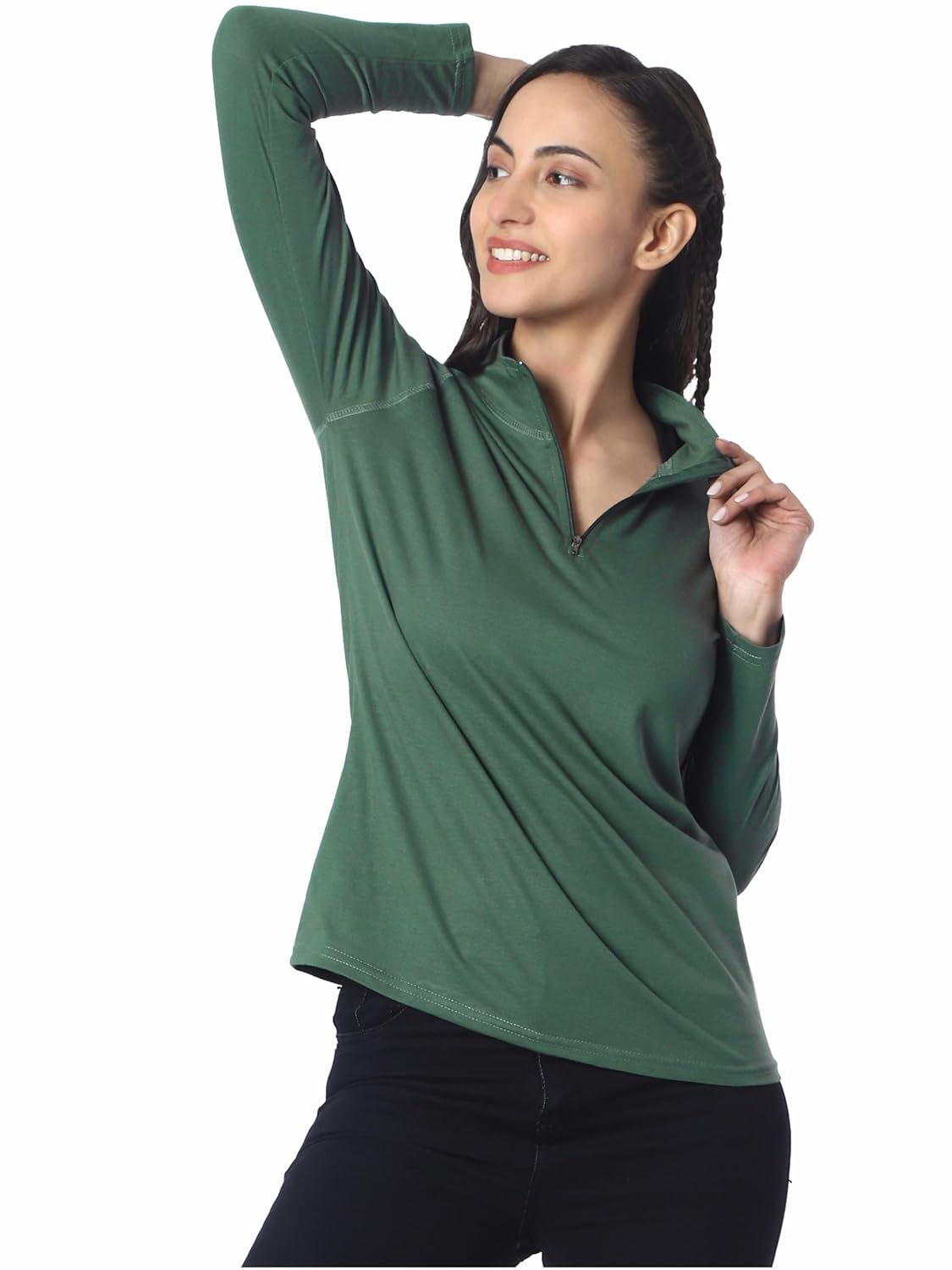 Women's Full-Sleeve Zip-Front T-Shirt - Image 13