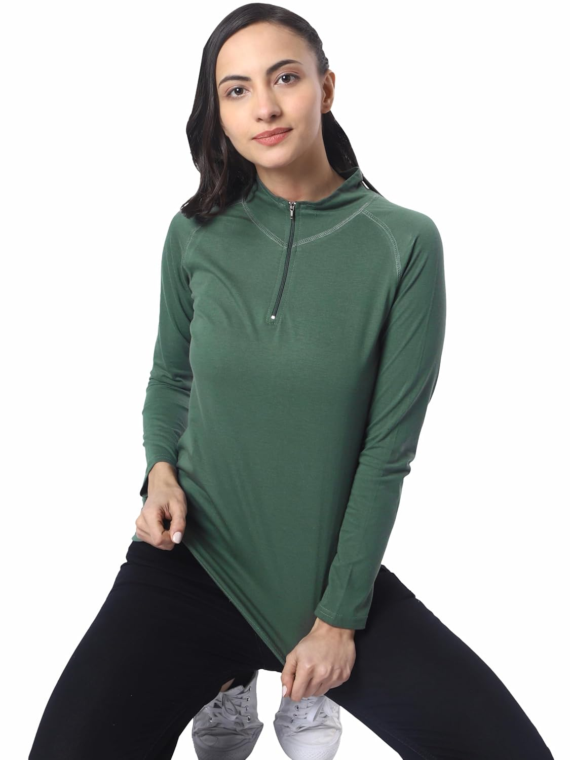 Women's Full-Sleeve Zip-Front T-Shirt - Image 14