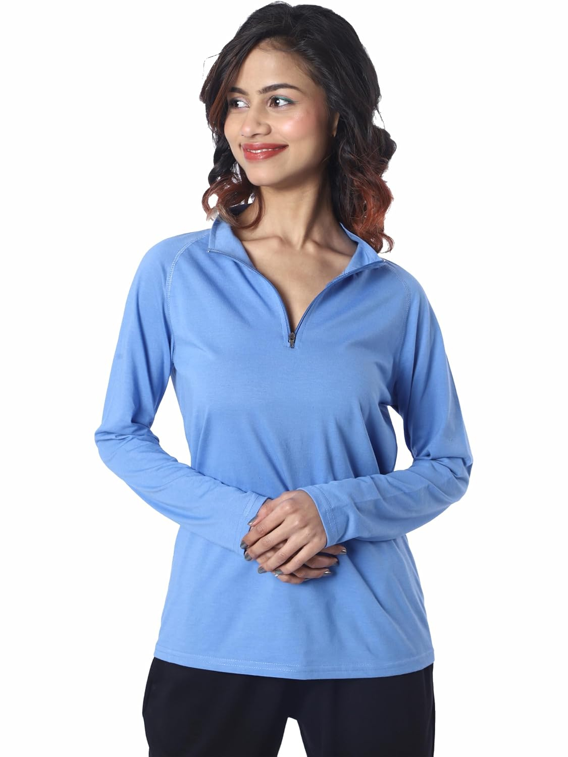 Women's Full-Sleeve Zip-Front T-Shirt - Image 16