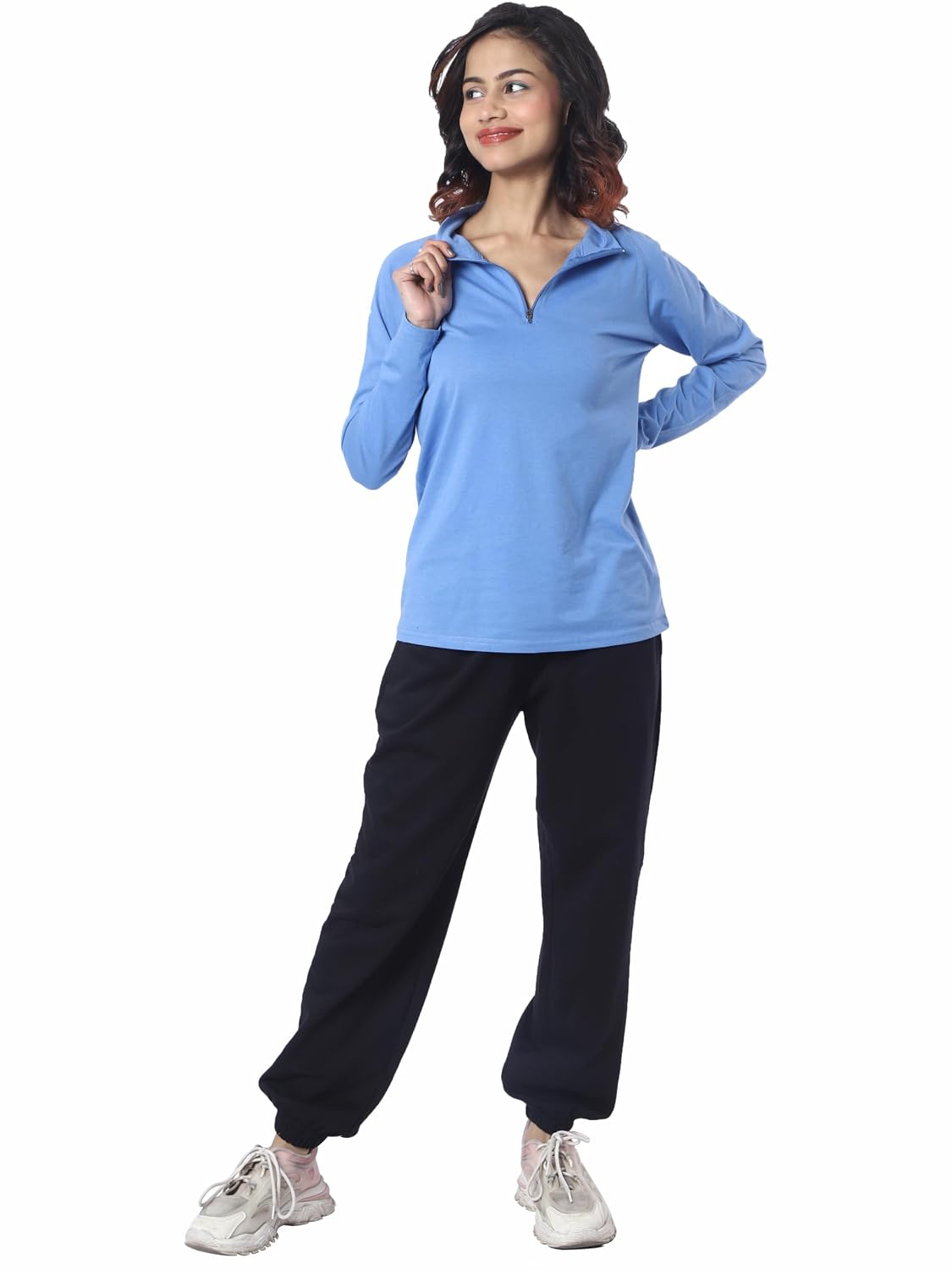 Women's Full-Sleeve Zip-Front T-Shirt - Image 19