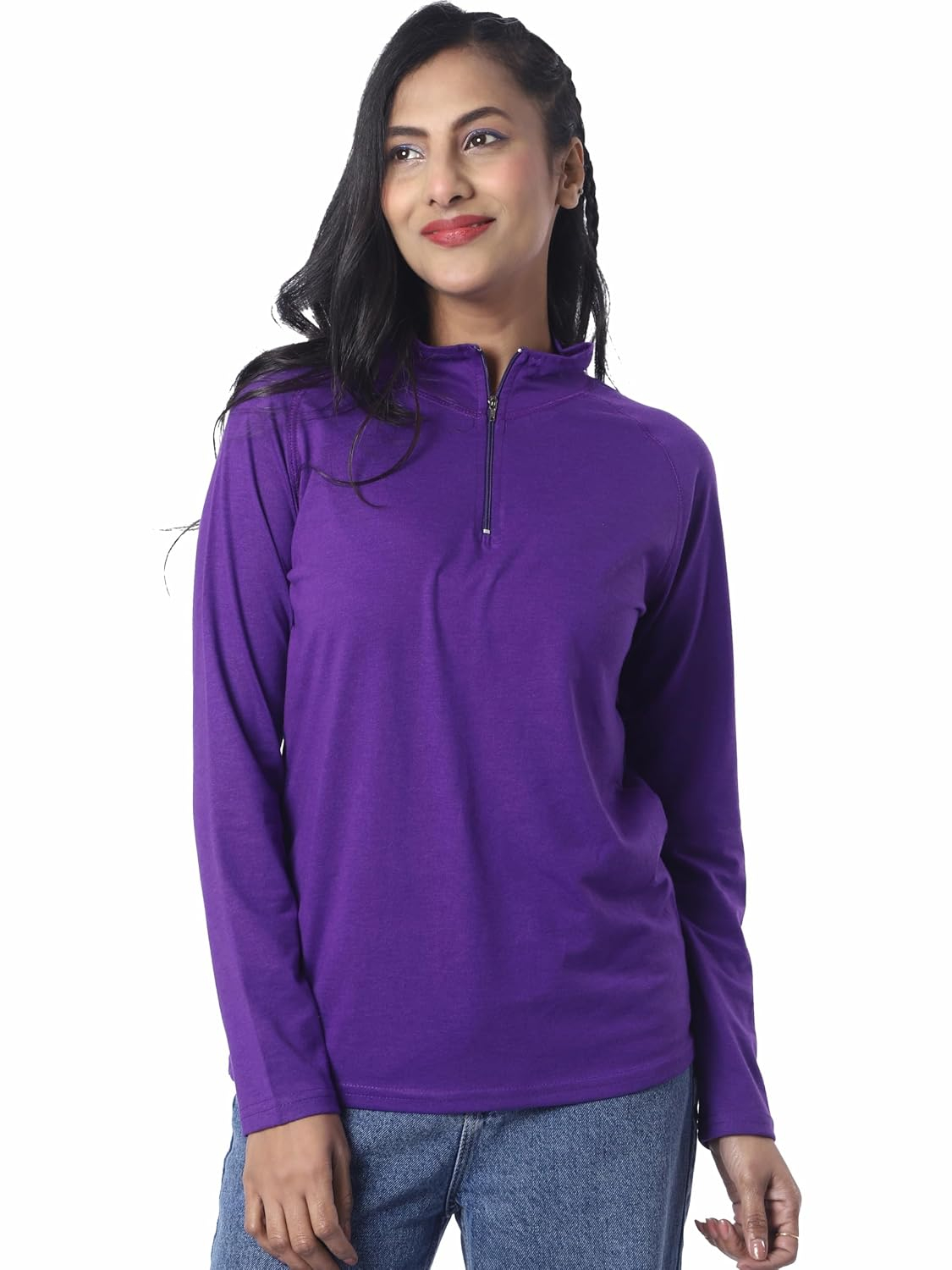 Women's Full-Sleeve Zip-Front T-Shirt - Image 23