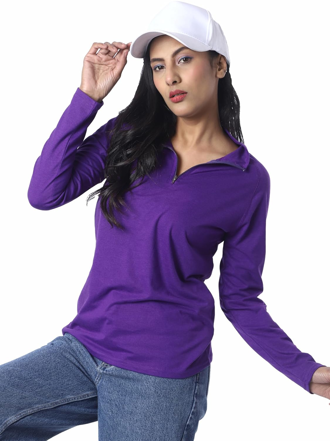 Women's Full-Sleeve Zip-Front T-Shirt - Image 25