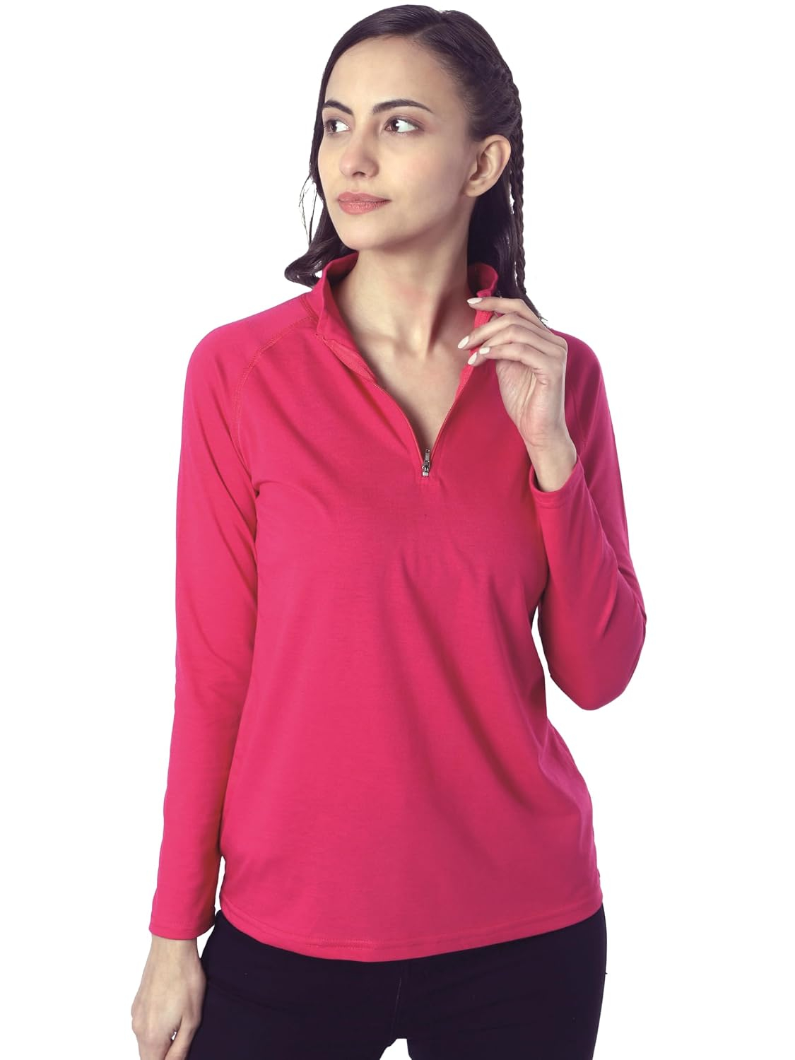 Women's Full-Sleeve Zip-Front T-Shirt - Image 29
