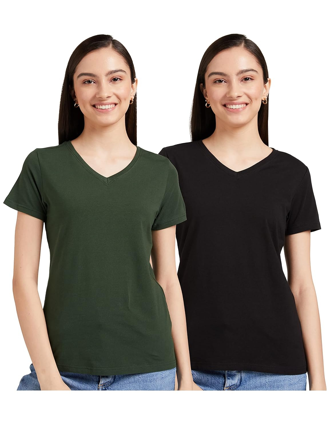 Women's Stretch Cotton V-Neck T-Shirt