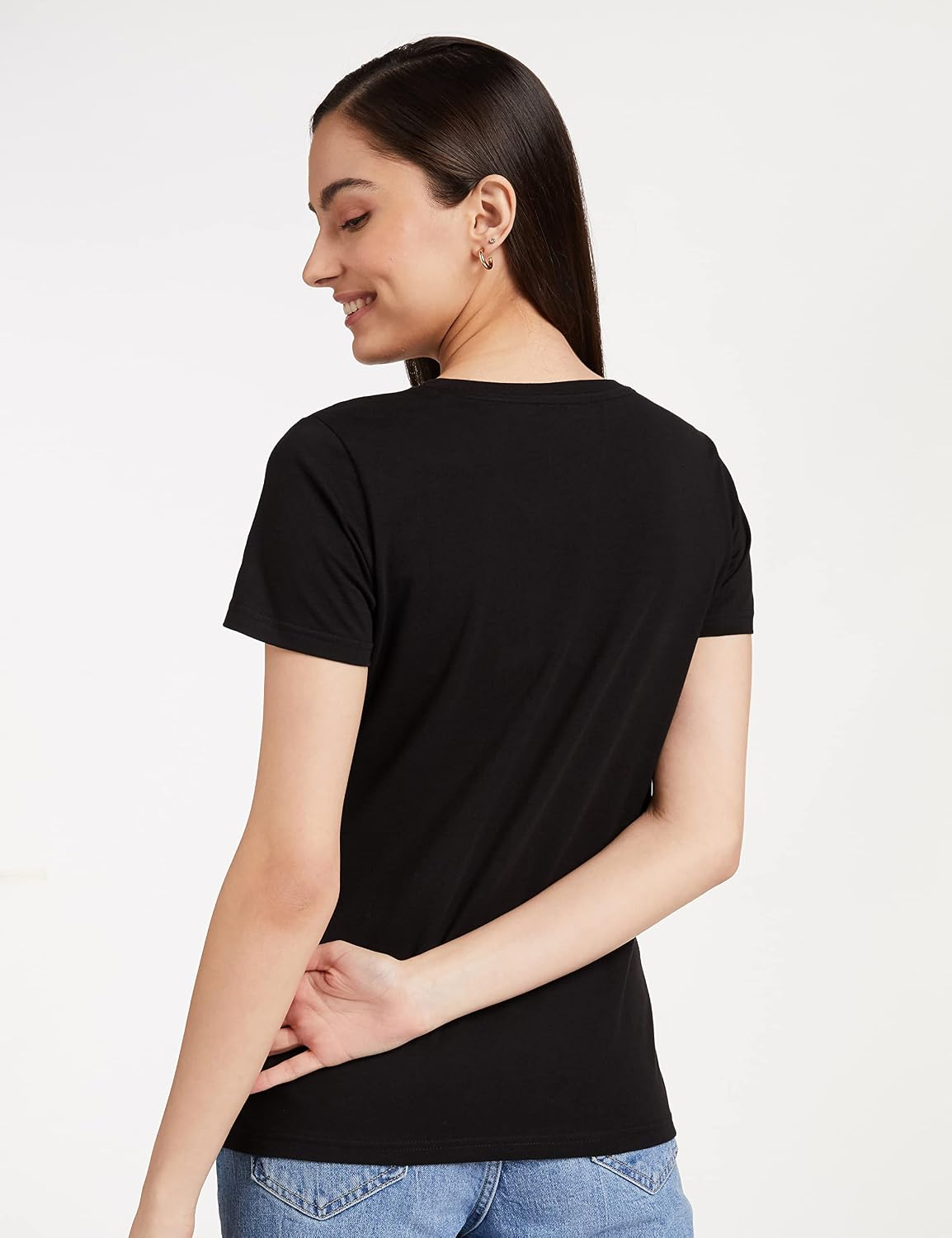 Women's Stretch Cotton V-Neck T-Shirt - Image 4