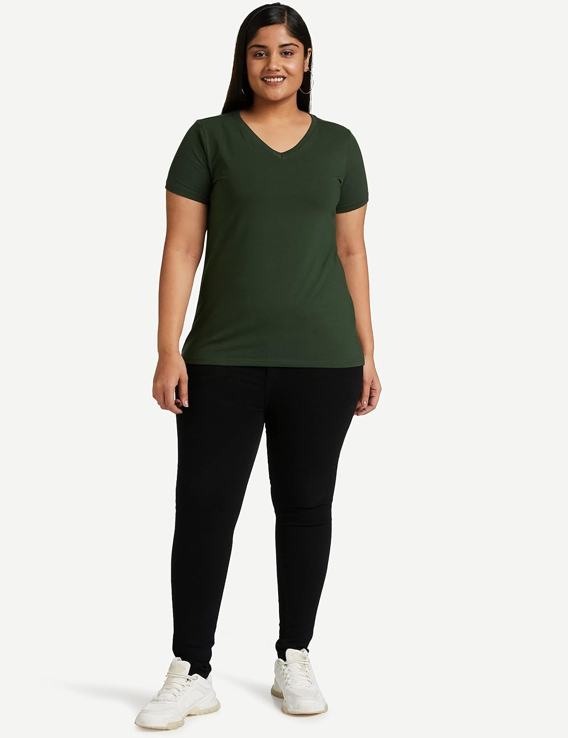 Women's Stretch Cotton V-Neck T-Shirt - Image 6