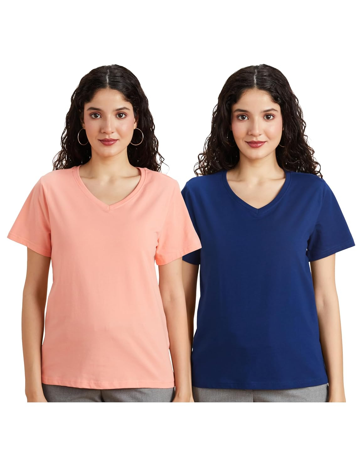 Women's Stretch Cotton V-Neck T-Shirt - Image 9