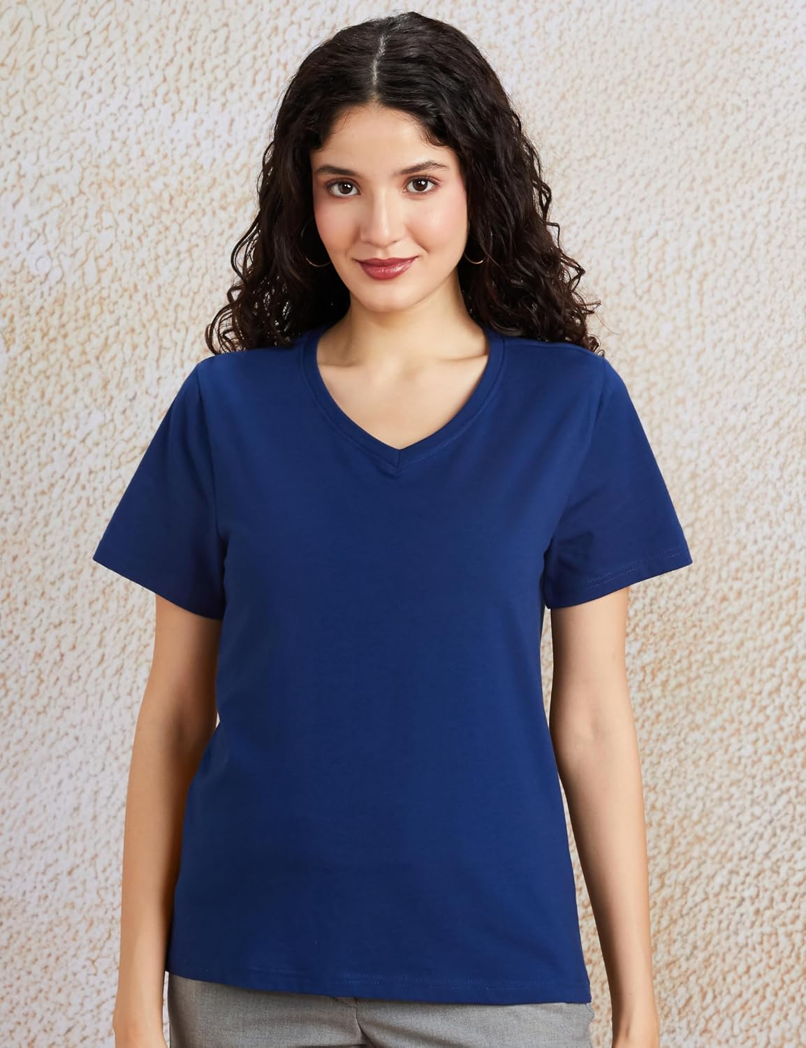 Women's Stretch Cotton V-Neck T-Shirt - Image 10