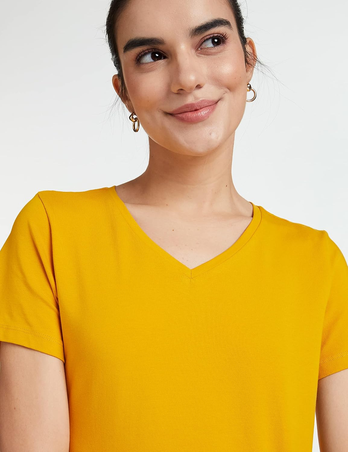 Women's Stretch Cotton V-Neck T-Shirt - Image 19