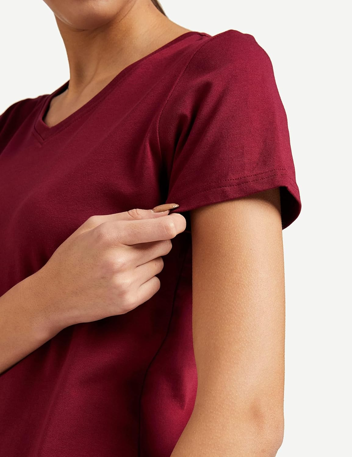 Women's Stretch Cotton V-Neck T-Shirt - Image 28