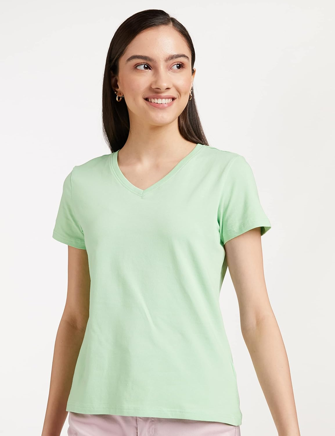 Women's Stretch Cotton V-Neck T-Shirt - Image 30