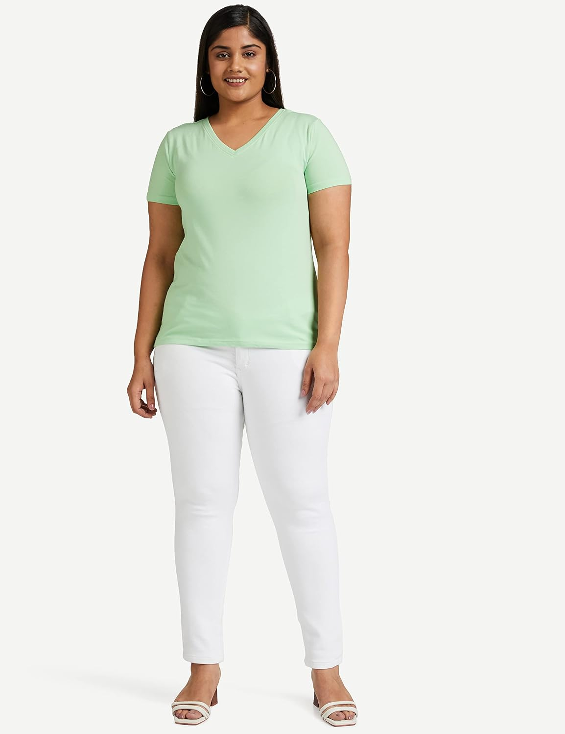 Women's Stretch Cotton V-Neck T-Shirt - Image 33