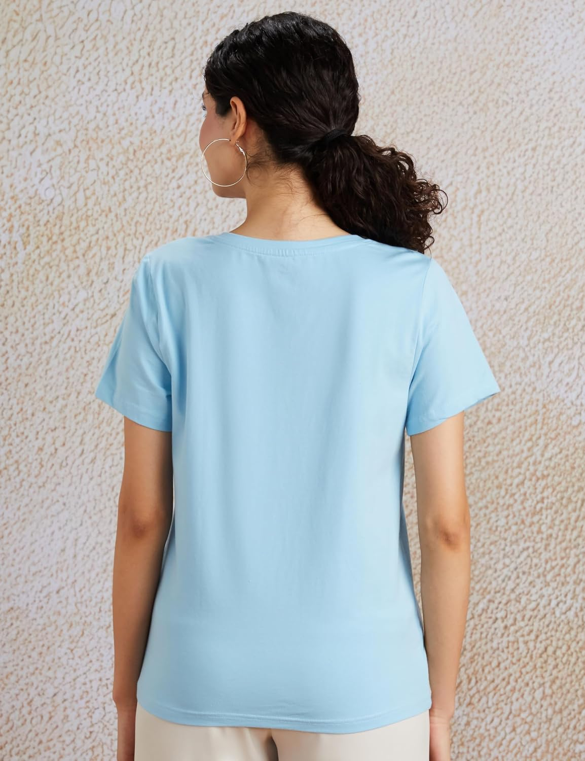 Women's Stretch Cotton V-Neck T-Shirt - Image 38