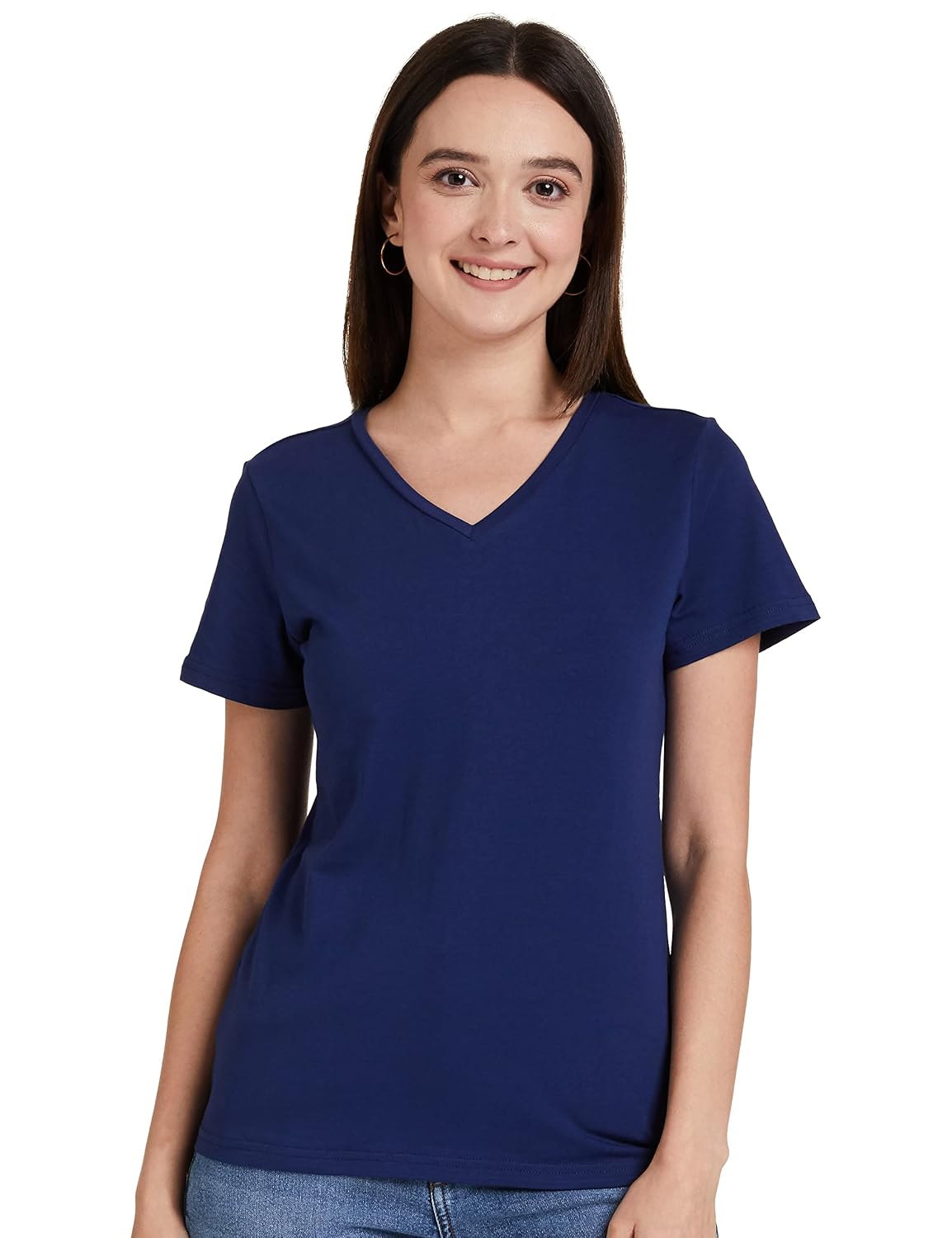 Women's Stretch Cotton V-Neck T-Shirt - Image 50