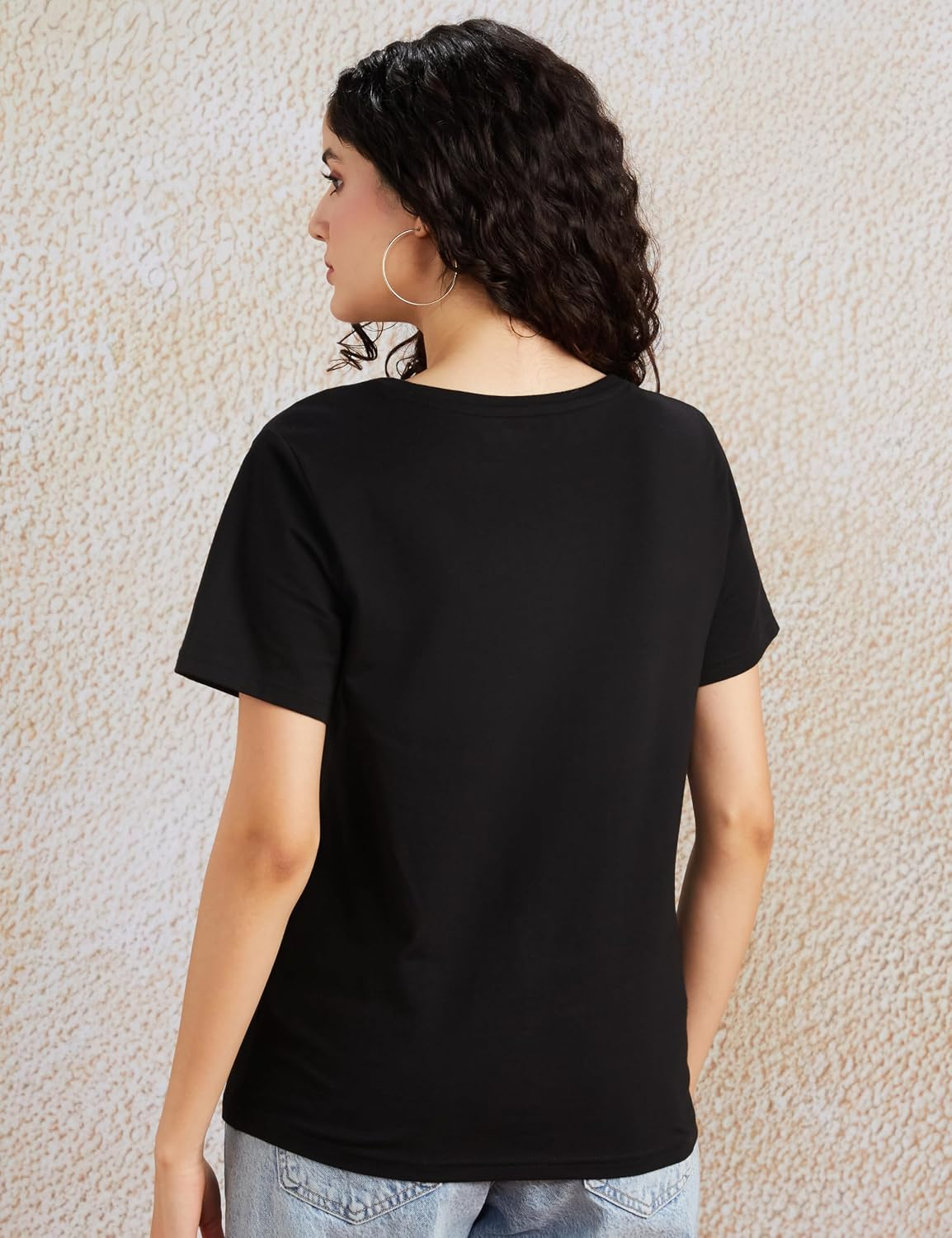 Women's Stretch Cotton V-Neck T-Shirt - Image 58