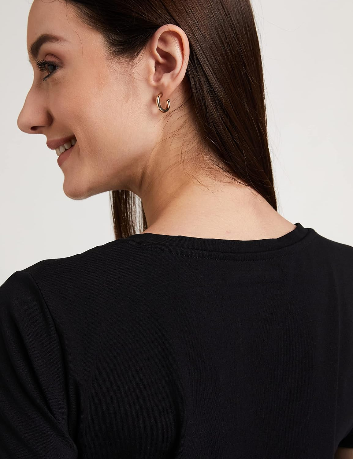 Women's Stretch Cotton V-Neck T-Shirt - Image 61