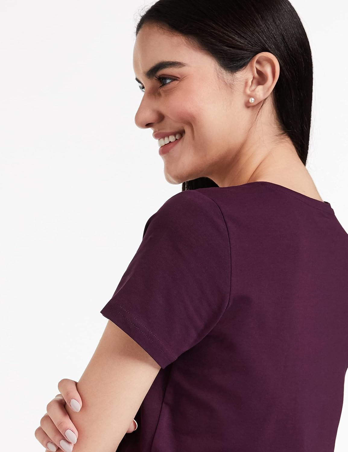Women's Stretch Cotton V-Neck T-Shirt - Image 69