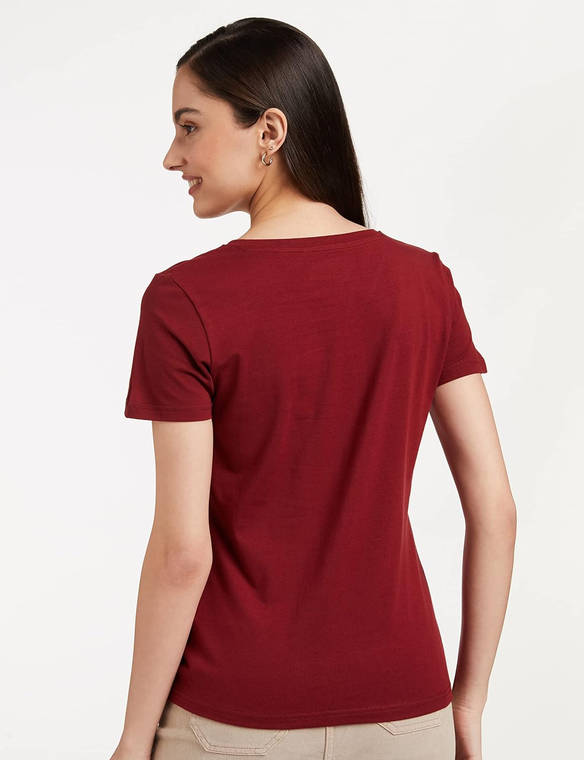 Women's Stretch Cotton V-Neck T-Shirt - Image 80