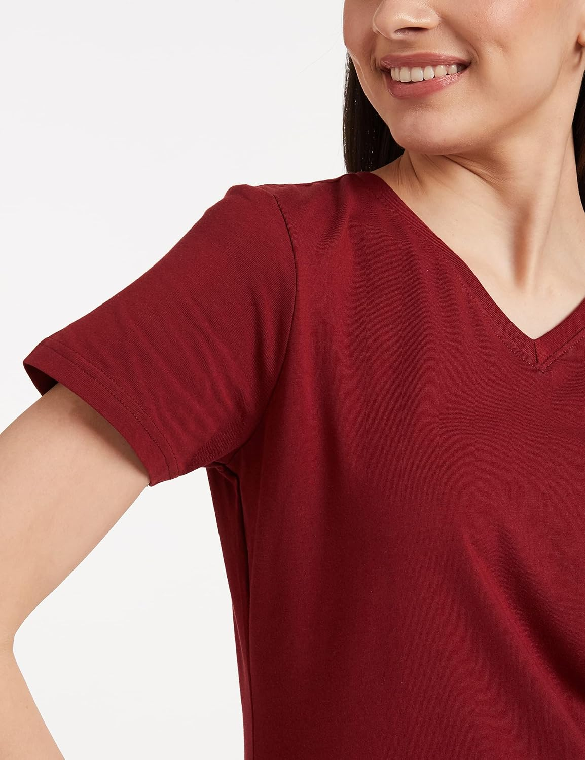 Women's Stretch Cotton V-Neck T-Shirt - Image 85