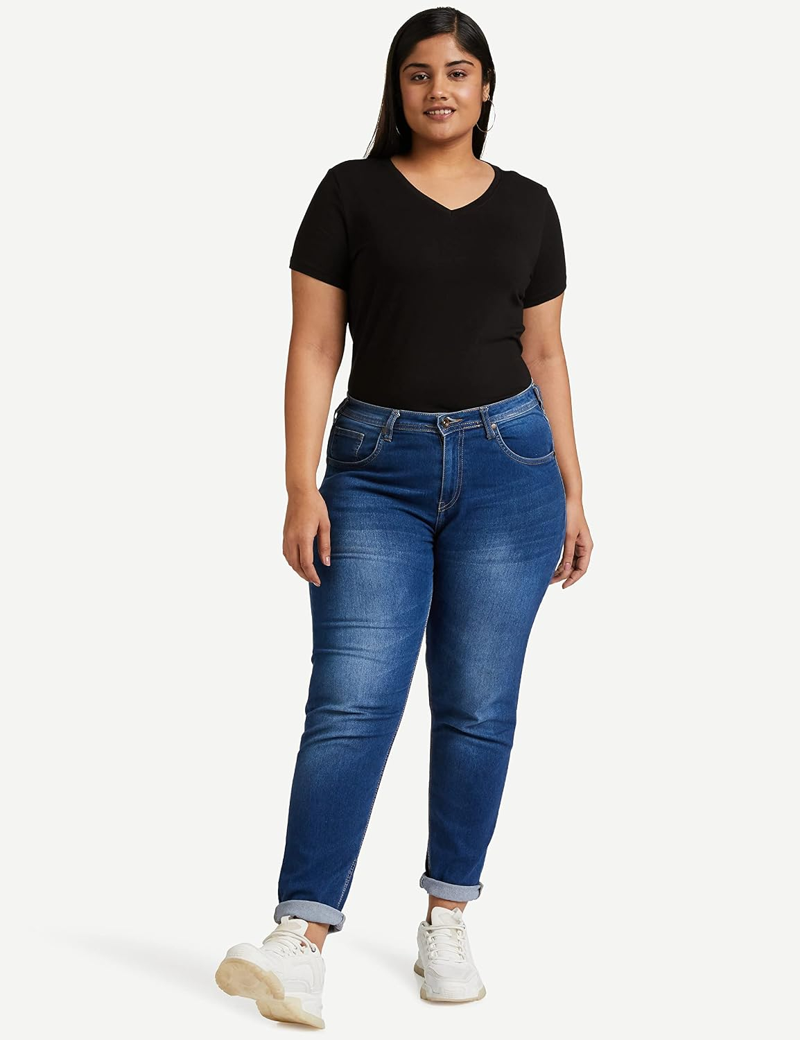 Women's Stretch Cotton V-Neck T-Shirt - Image 91