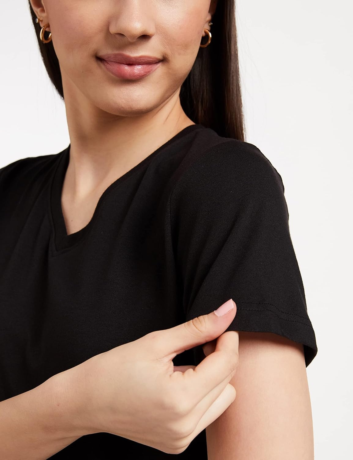 Women's Stretch Cotton V-Neck T-Shirt - Image 93
