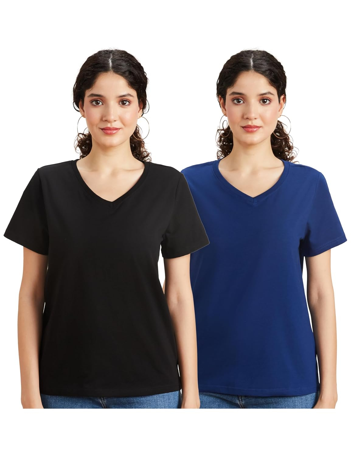 Women's Stretch Cotton V-Neck T-Shirt - Image 94