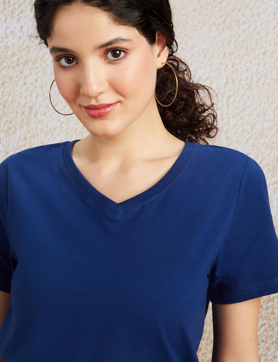 Women's Stretch Cotton V-Neck T-Shirt - Image 98