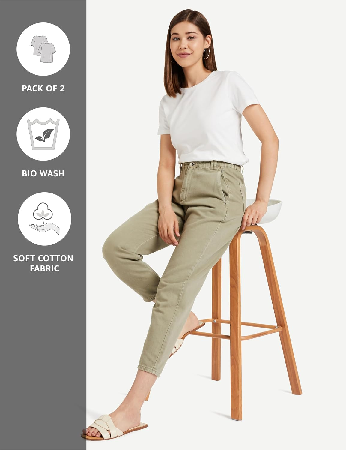 Women's Stretch Cotton Crew-Neck T-Shirt - Image 19