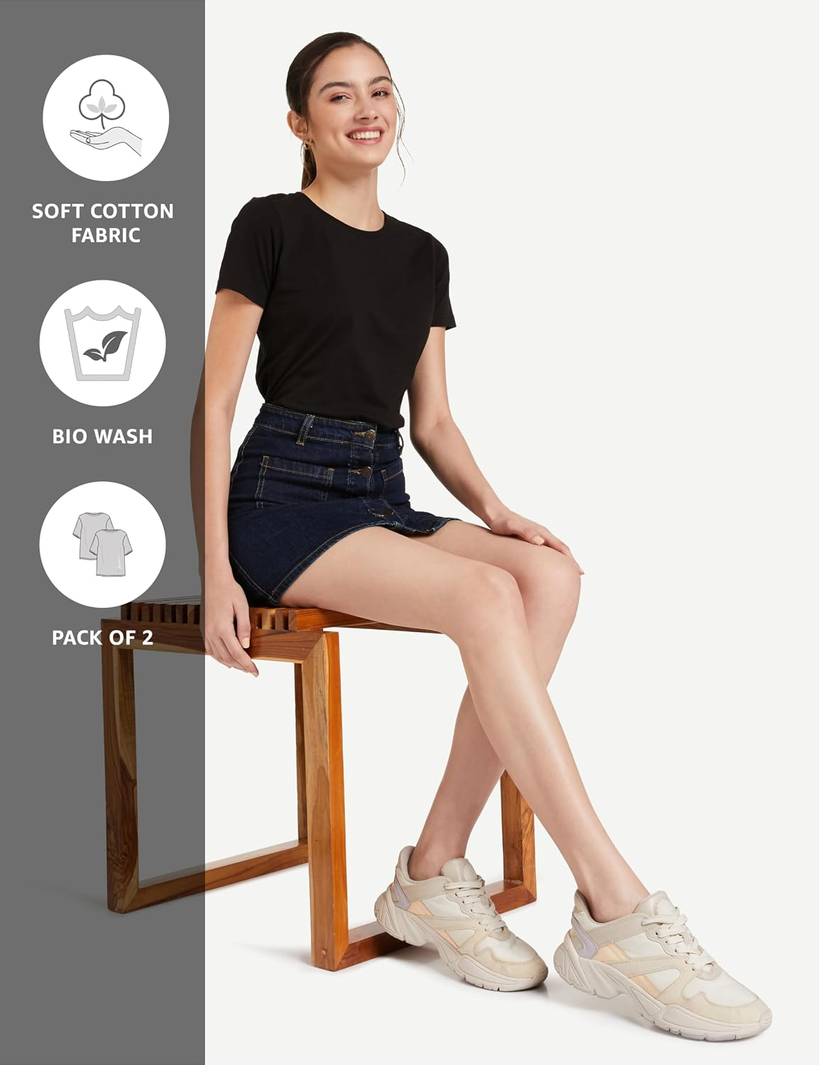 Women's Stretch Cotton Crew-Neck T-Shirt - Image 35