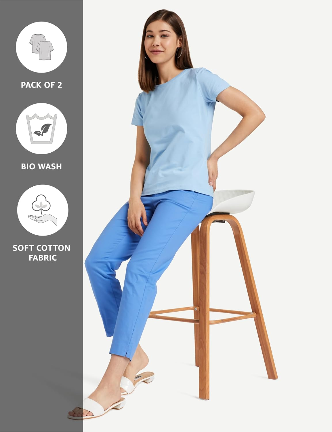 Women's Stretch Cotton Crew-Neck T-Shirt - Image 46