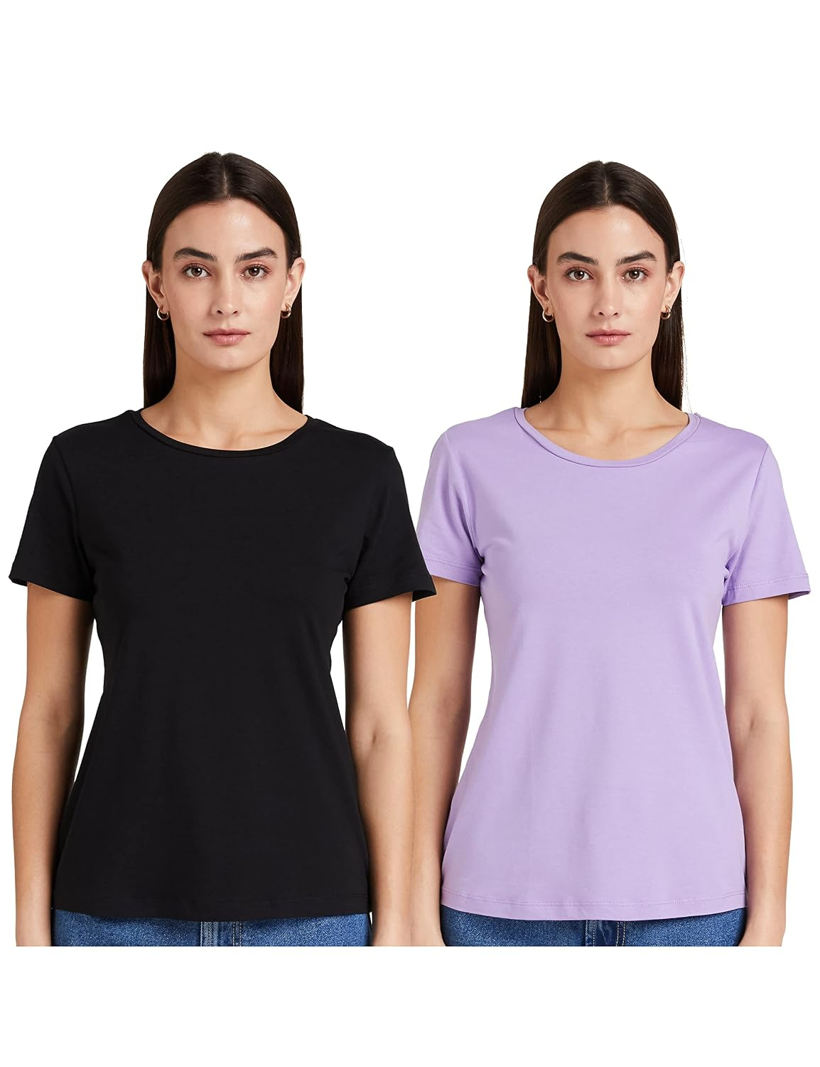 Women's Stretch Cotton Crew-Neck T-Shirt - Image 59