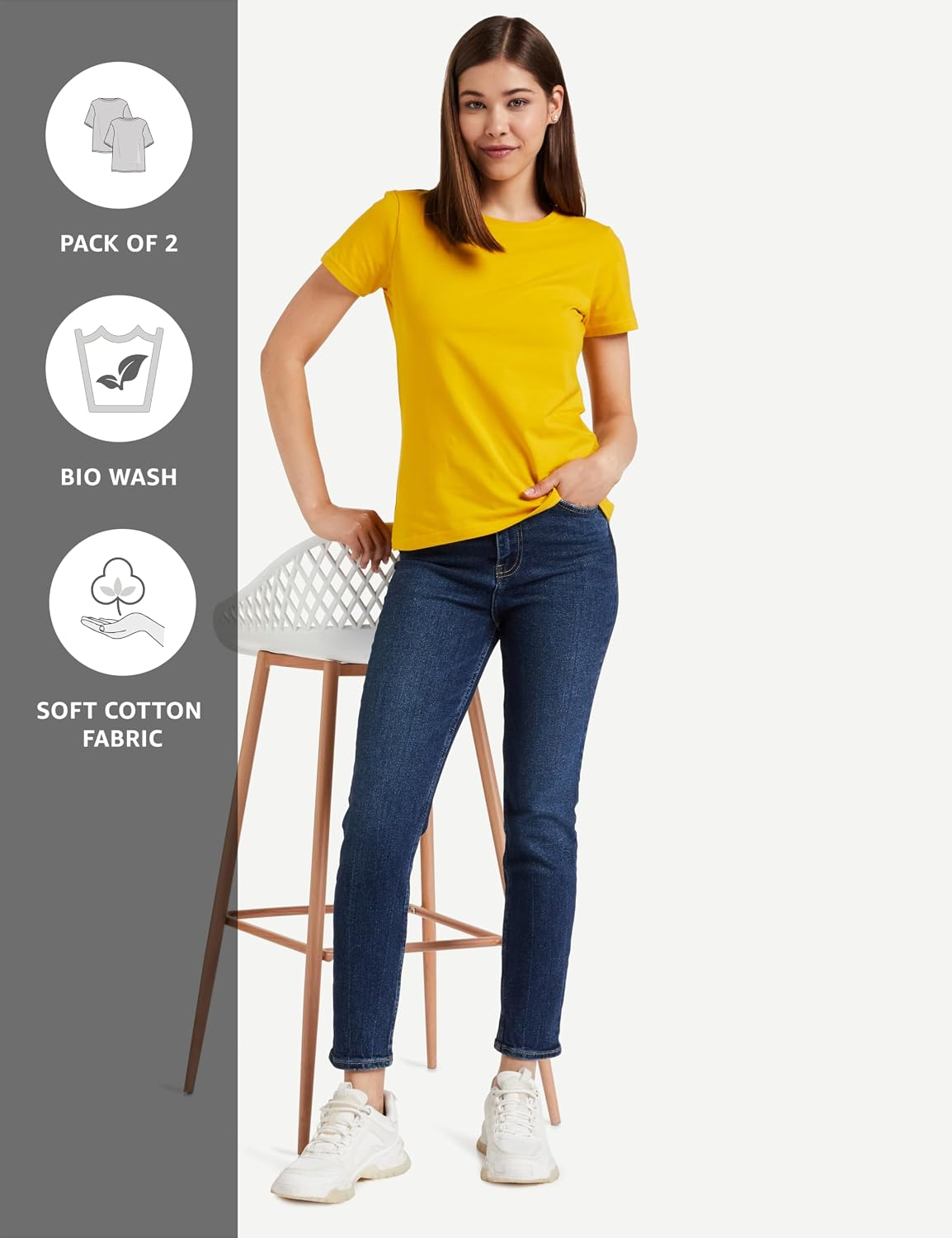 Women's Stretch Cotton Crew-Neck T-Shirt - Image 84