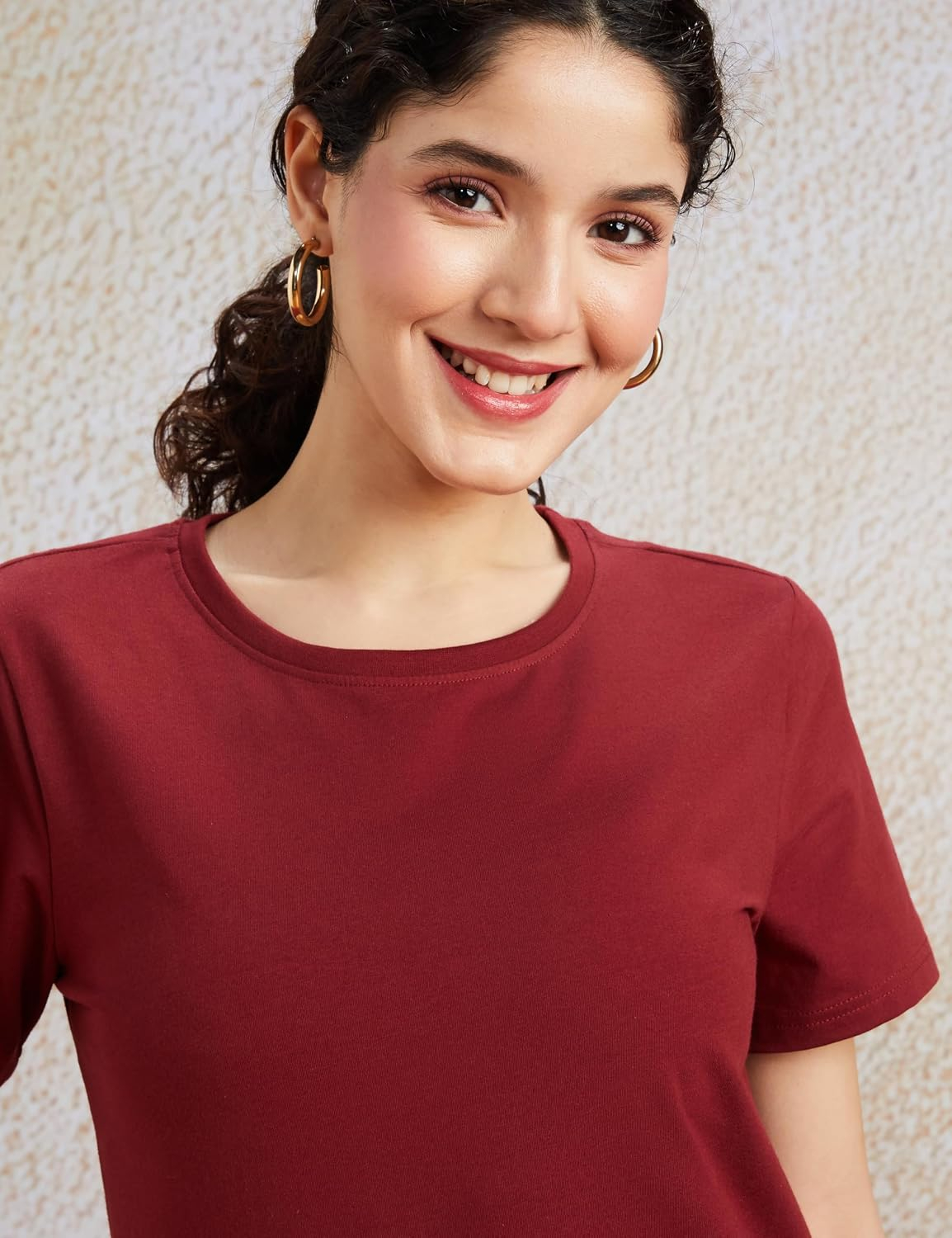 Women's Stretch Cotton Crew-Neck T-Shirt - Image 97