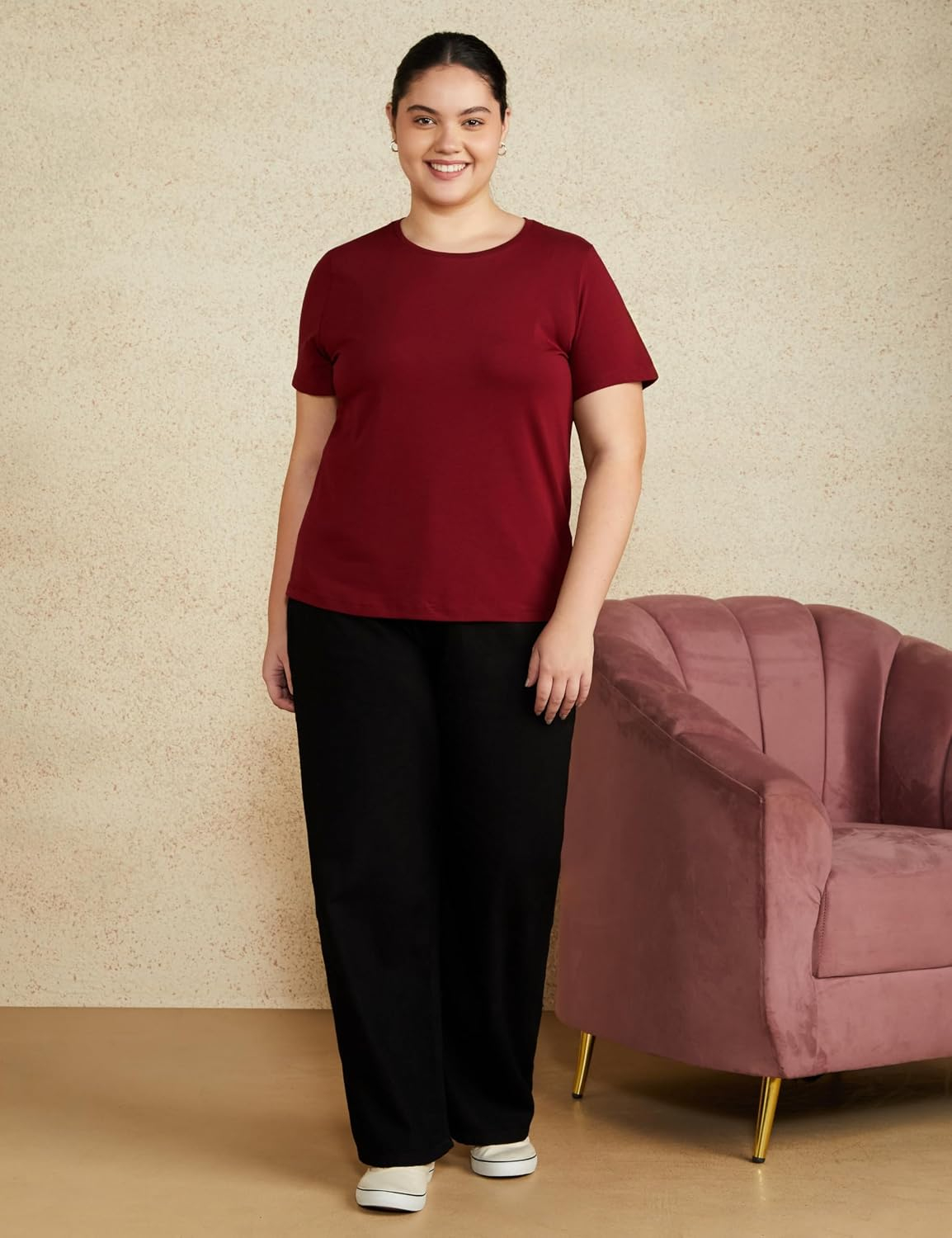 Women's Stretch Cotton Crew-Neck T-Shirt - Image 98