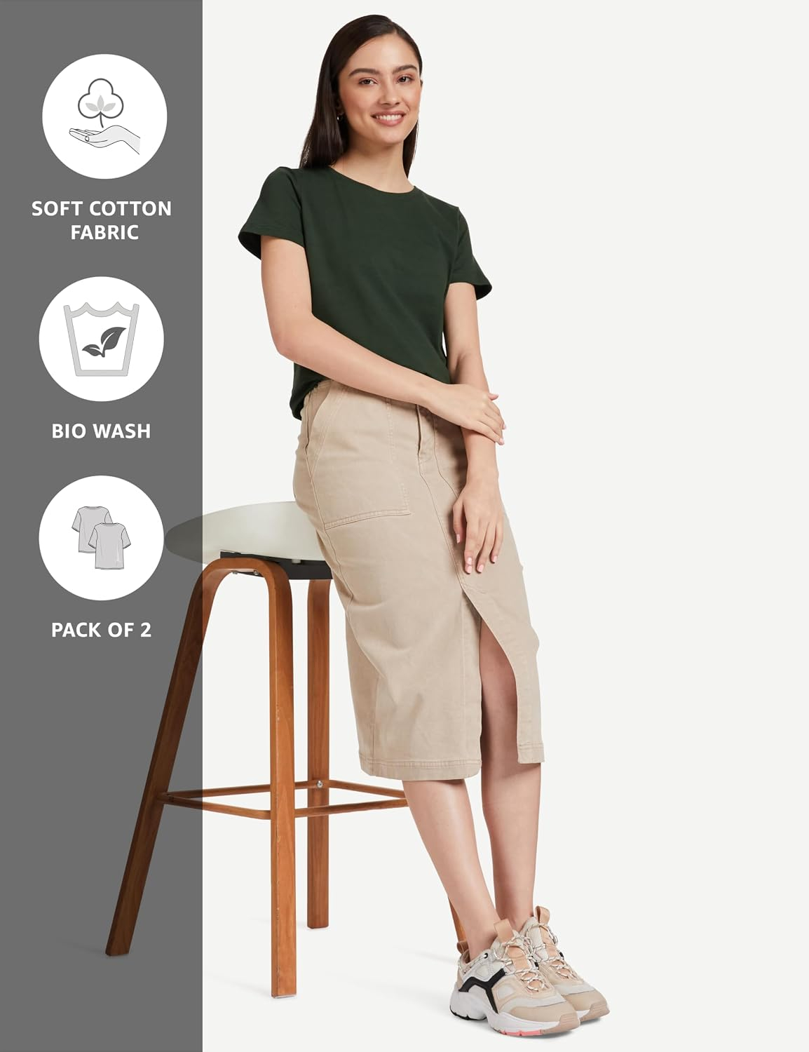 Women's Stretch Cotton Crew-Neck T-Shirt - Image 102