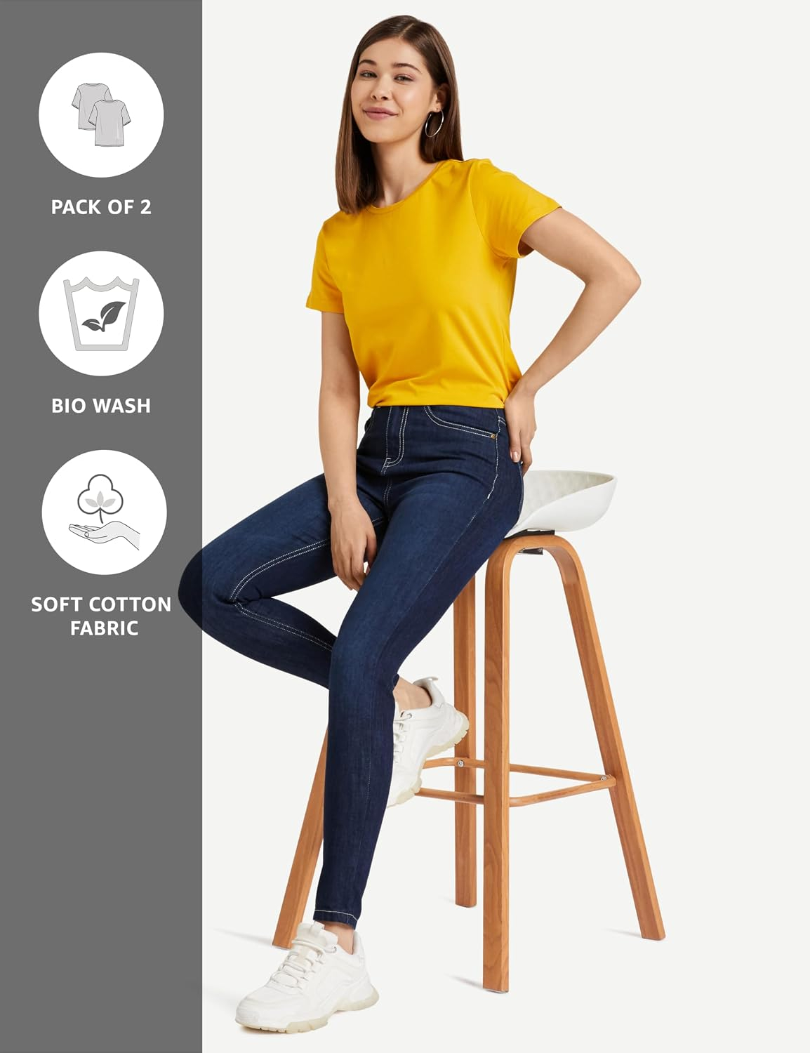 Women's Stretch Cotton Crew-Neck T-Shirt - Image 112