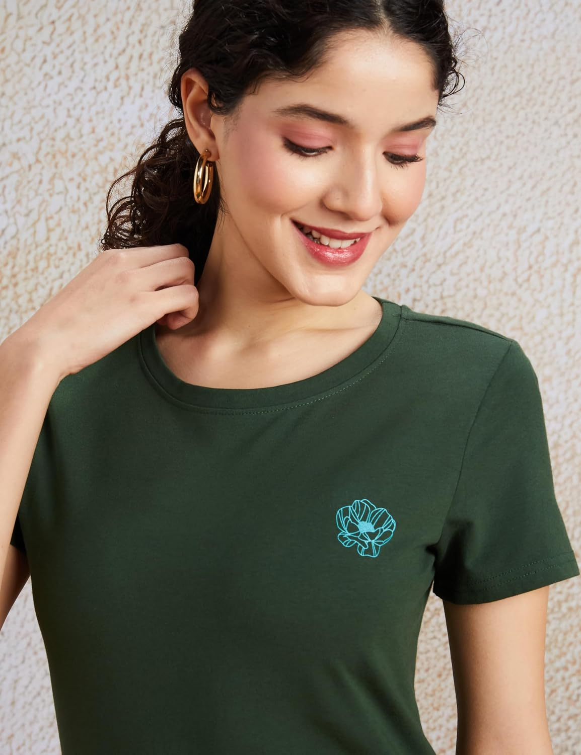 Women's Stretch Cotton Crew-Neck T-Shirt - Image 129